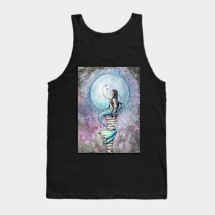 Magic Mermaid Watercolor Fantasy Art Illustration Tank Top